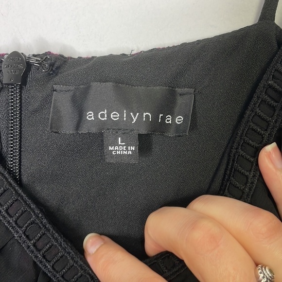 Adelyn Rae lace eyelet cocktail black pink dress - Picture 6 of 10